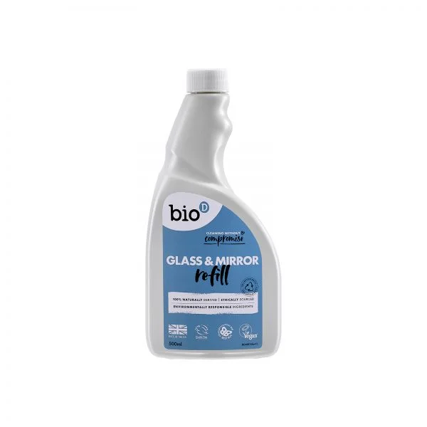 Bio-D Glass & Mirror Spray Refill – 500ml