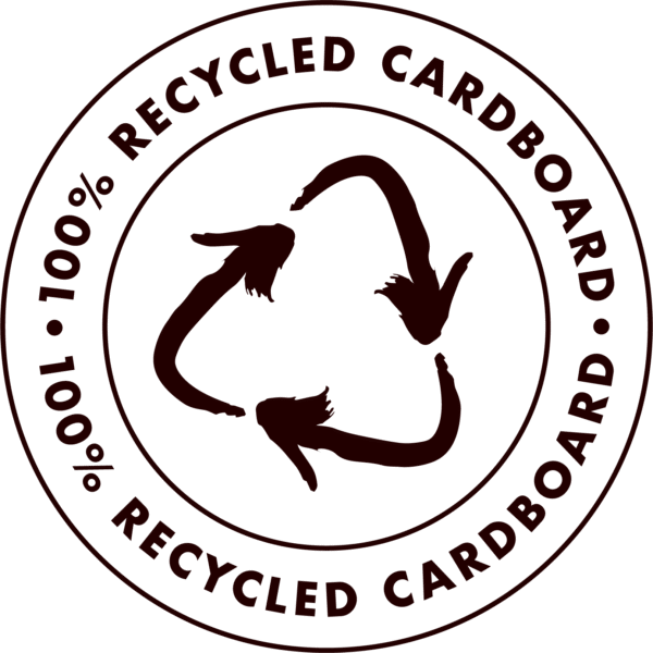 100% recycled cardboard@3x