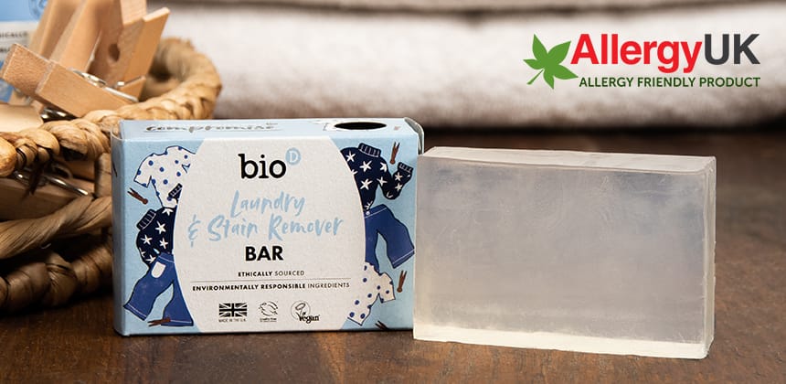 Bio-D’s Laundry & Stain Remover Bar Achieves Allergy UK Approval – Our 12th Certified Product
